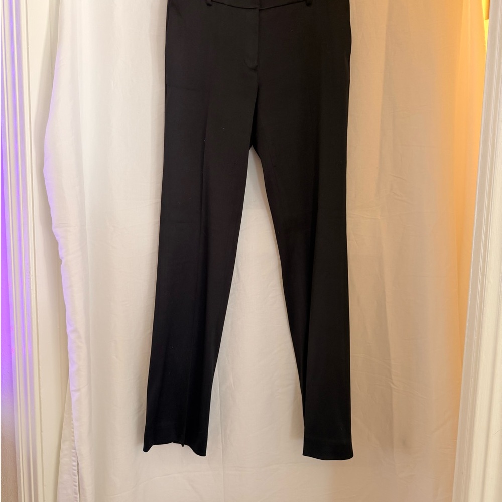 INC International Concepts Black Satin Stretch Straight Leg Pants